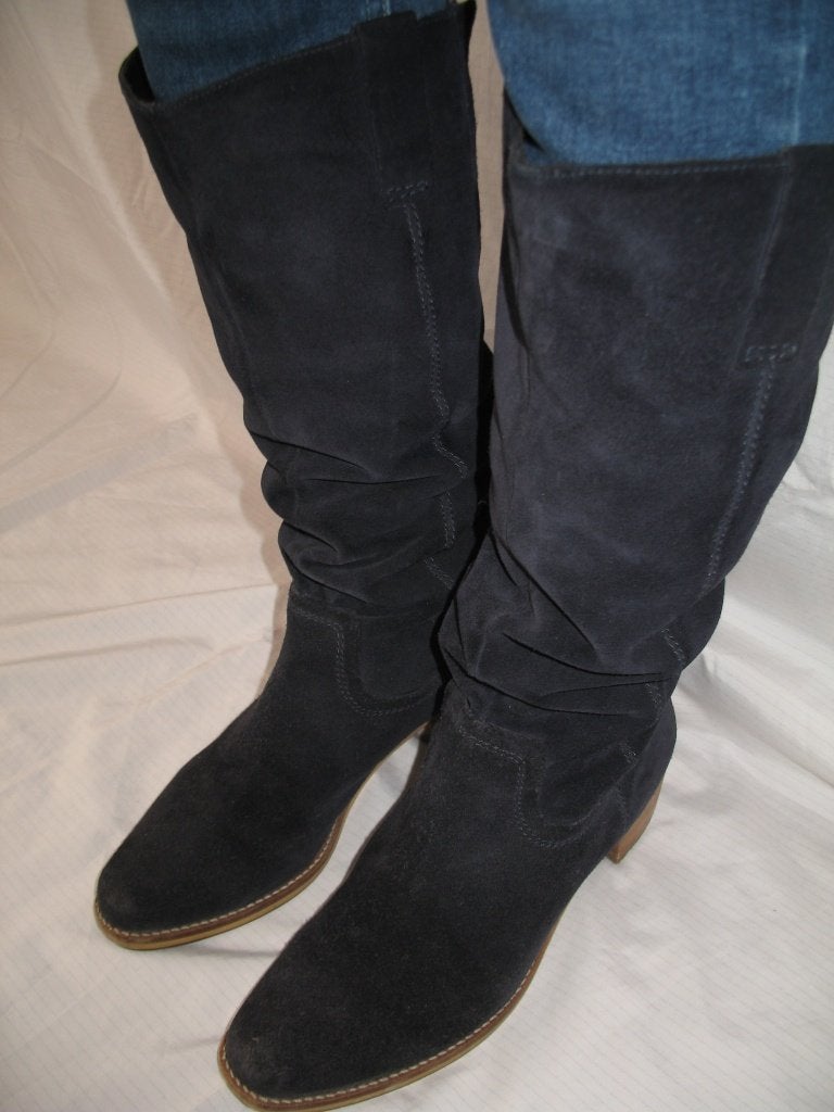 SPM Blauw LEREN SUEDE* AFZAK Laarzen Mt.39, Ophalen, Hoge laarzen, SPM, Blauw