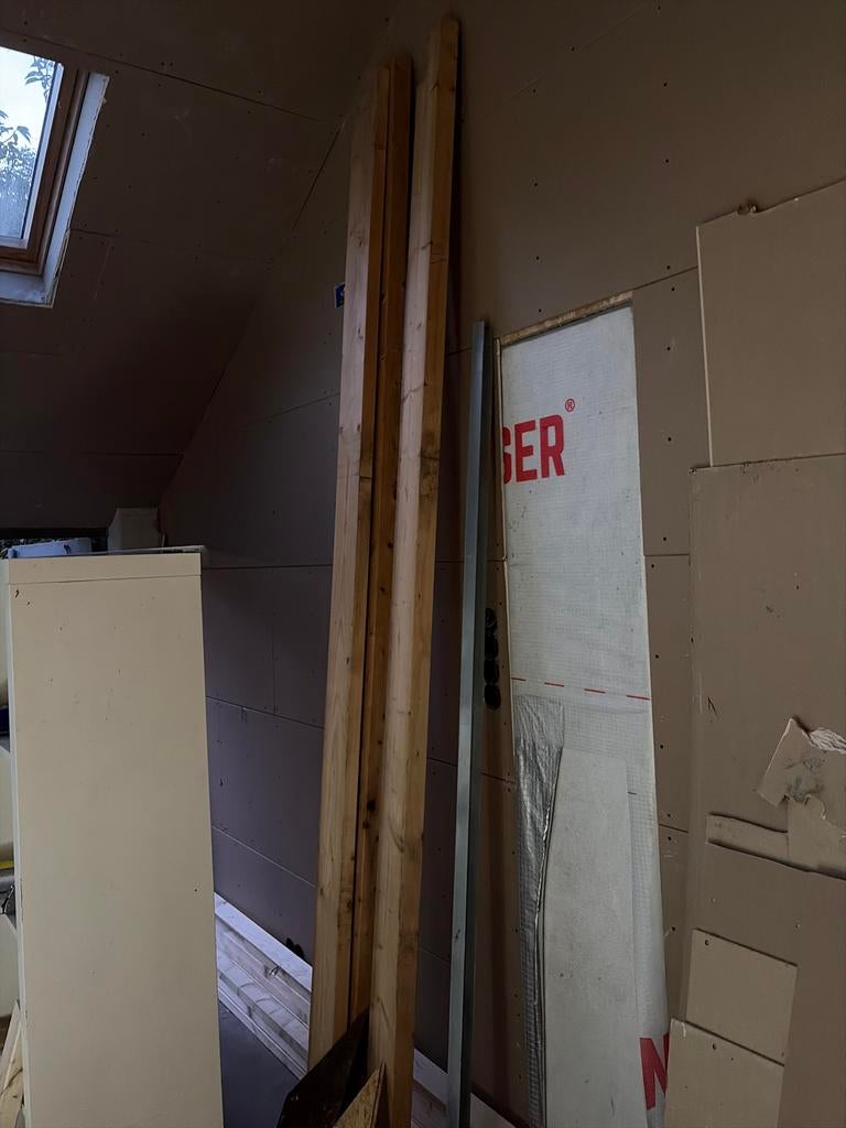3 Balken van 300 cm of meer, Doe-het-zelf en Verbouw, Hout en Planken, Ophalen, Zo goed als nieuw, Balk, Vuren