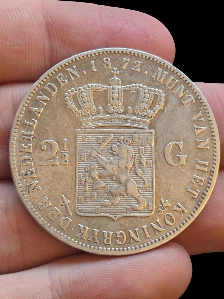 Rijksdaalder / 2,5 Gulden 1872 Willem 3, Postzegels en Munten, Koning Willem III, Zilver, Ophalen of Verzenden, Losse munt