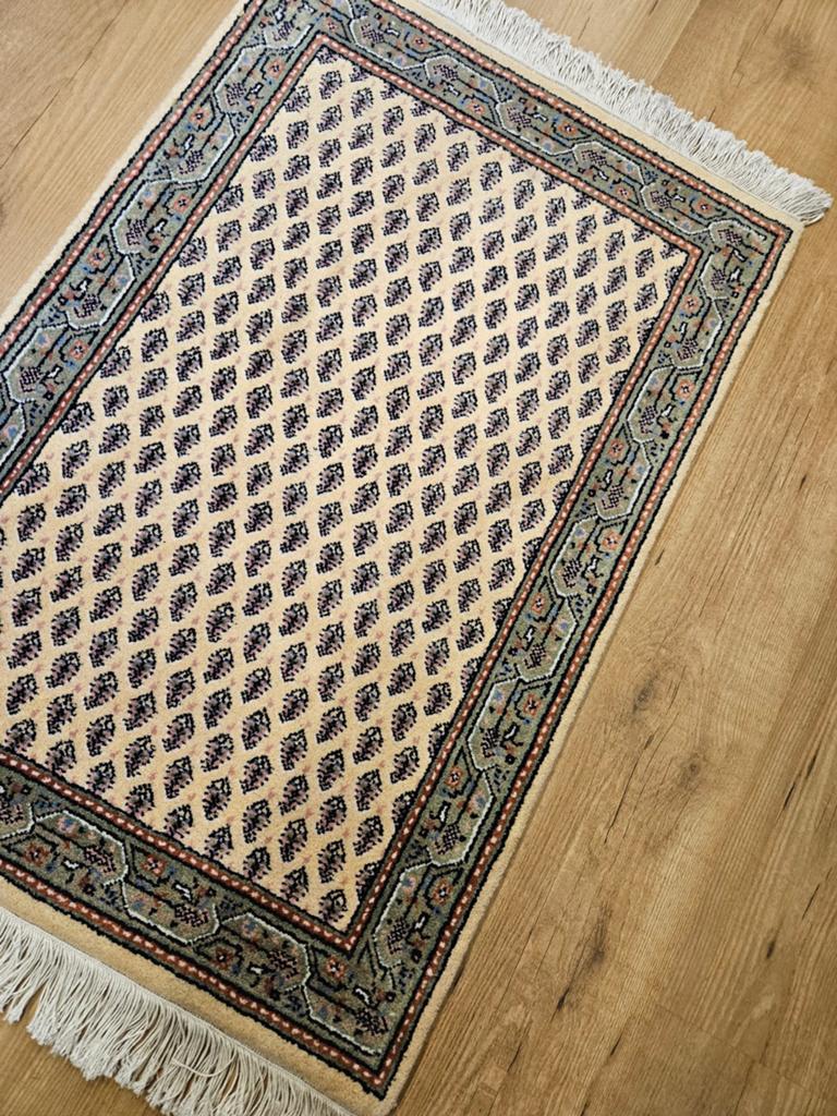 Handgeknoopt oosters tapijt mir 90x60, Info@SlatsAntiek.nl, 50 tot 100 cm, Perzisch, Vof Slats Antiek