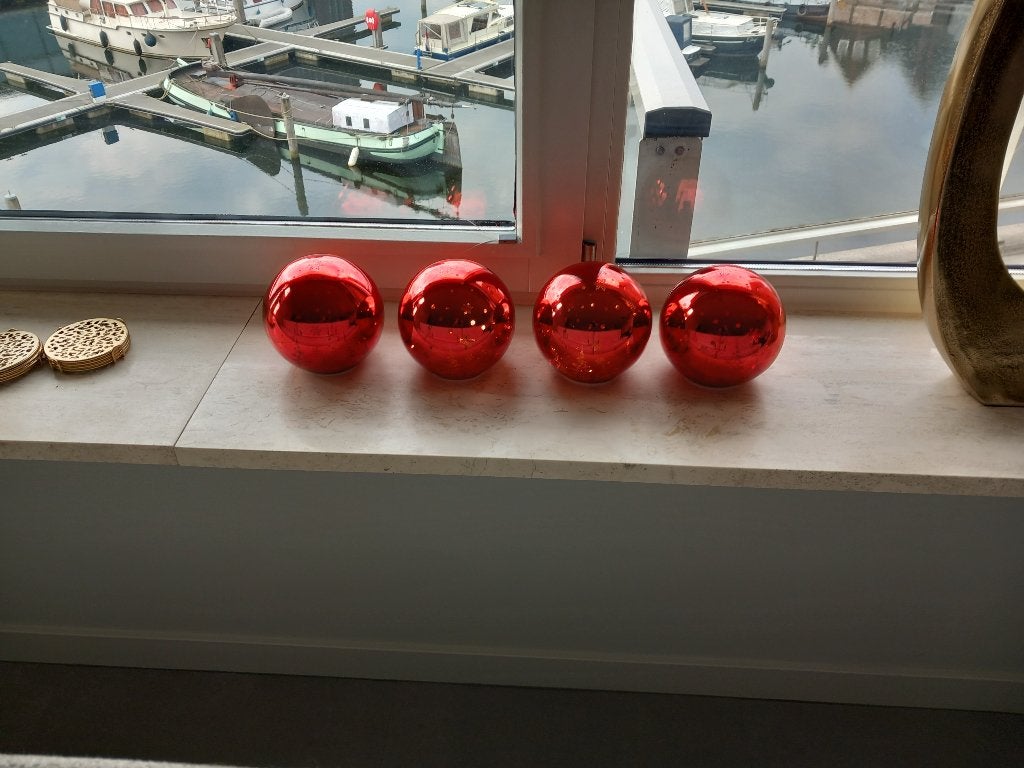 4 MOOIE RODE BALLEN MET LAMPJES 1X GEBRUIKT VAN HEERDINK, Ophalen of Verzenden, Zo goed als nieuw