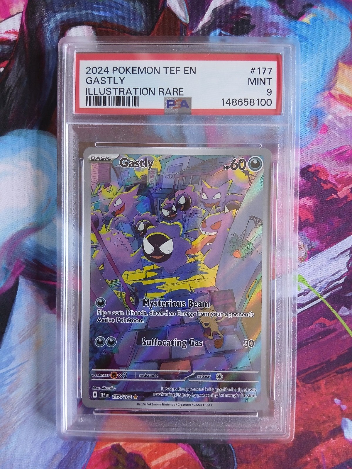 Gastly #177 PSA 9 Pokémon Temporal Forces, Verzenden, Nieuw, Losse kaart, Foil