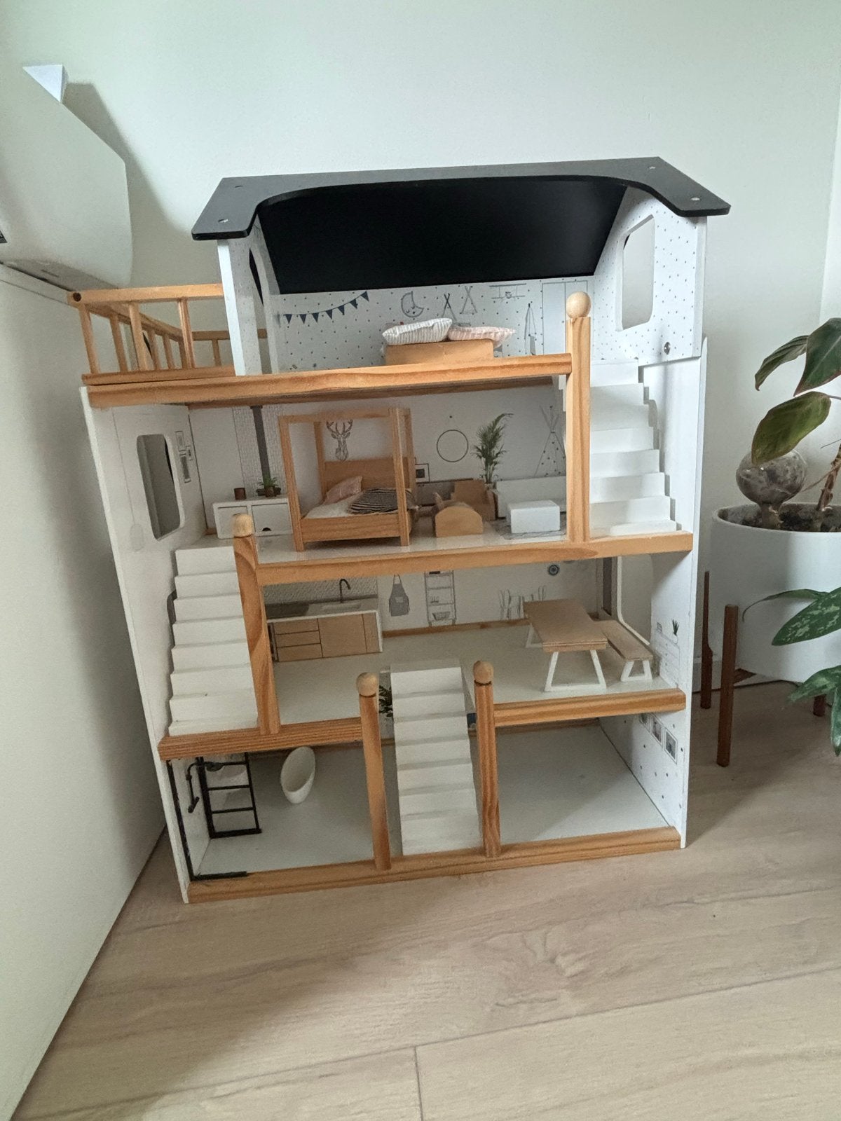 Petit Amelie Houten Poppenhuis met Meubels, Ophalen, Gebruikt, Poppenhuis