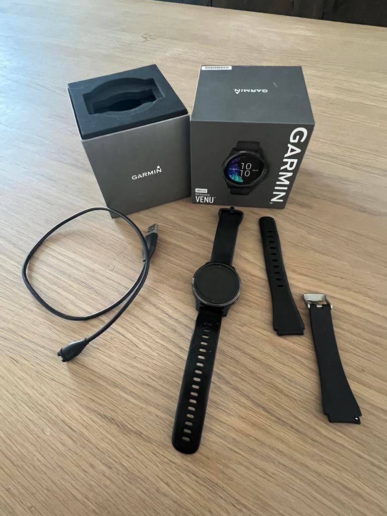 Garmin Venu amoled GPS Smartwatch, Zwart, Ophalen of Verzenden, Waterdicht, Android