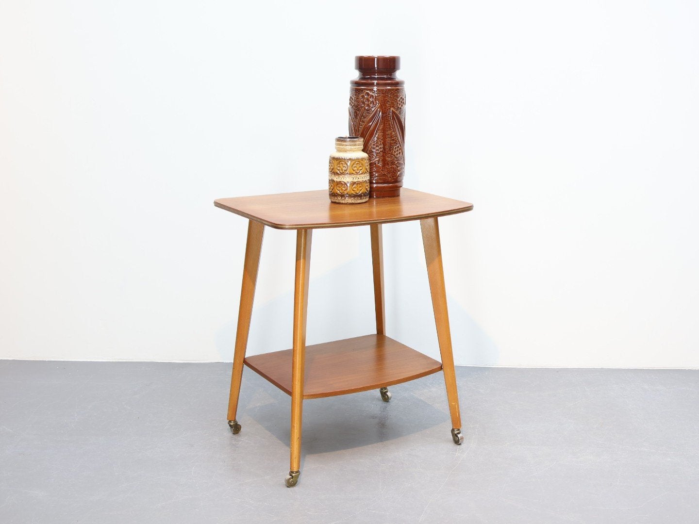 Vintage bijzettafel barcart op wieltjes, Ophalen, Minder dan 55 cm, Gebruikt, Vintage