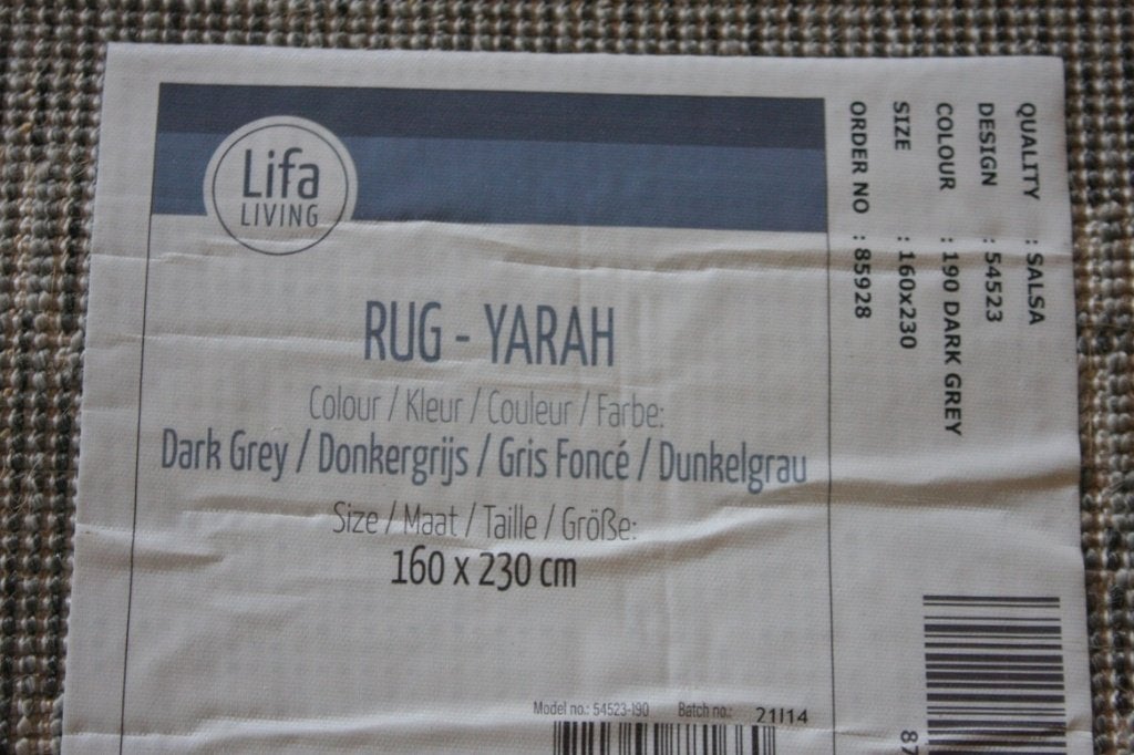 Vloerkleed YARAH donkergrijs Lifa Living vintage Perzisch, Ophalen, 150 tot 200 cm, Grijs, Rechthoekig