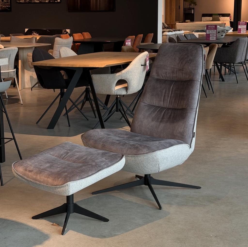 Xooon fauteuil relax verstelbaar grijs stof, Ophalen, Nieuw, 75 tot 100 cm, 50 tot 75 cm