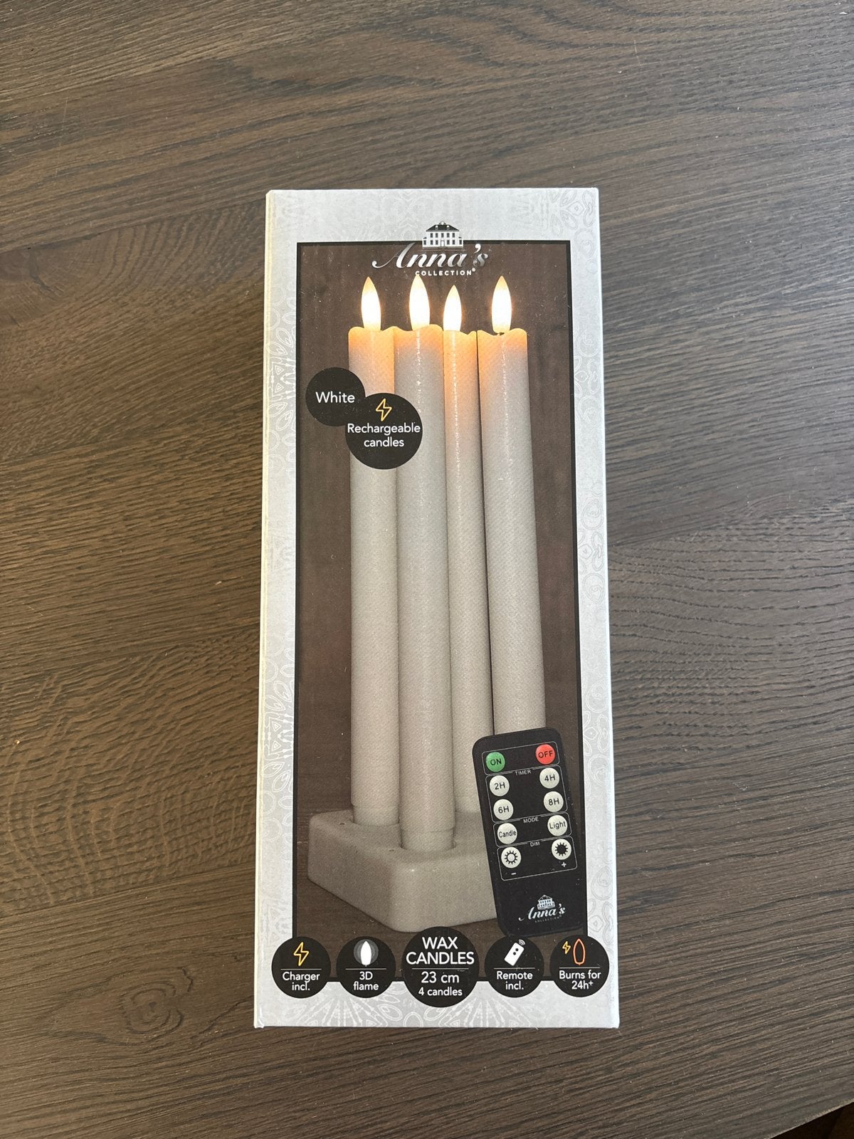 Nog nieuw: 4 oplaadbare LED Kaarsen met Afstandsbediening, Huis en Inrichting, Woonaccessoires | Kandelaars en Kaarsen, Nieuw