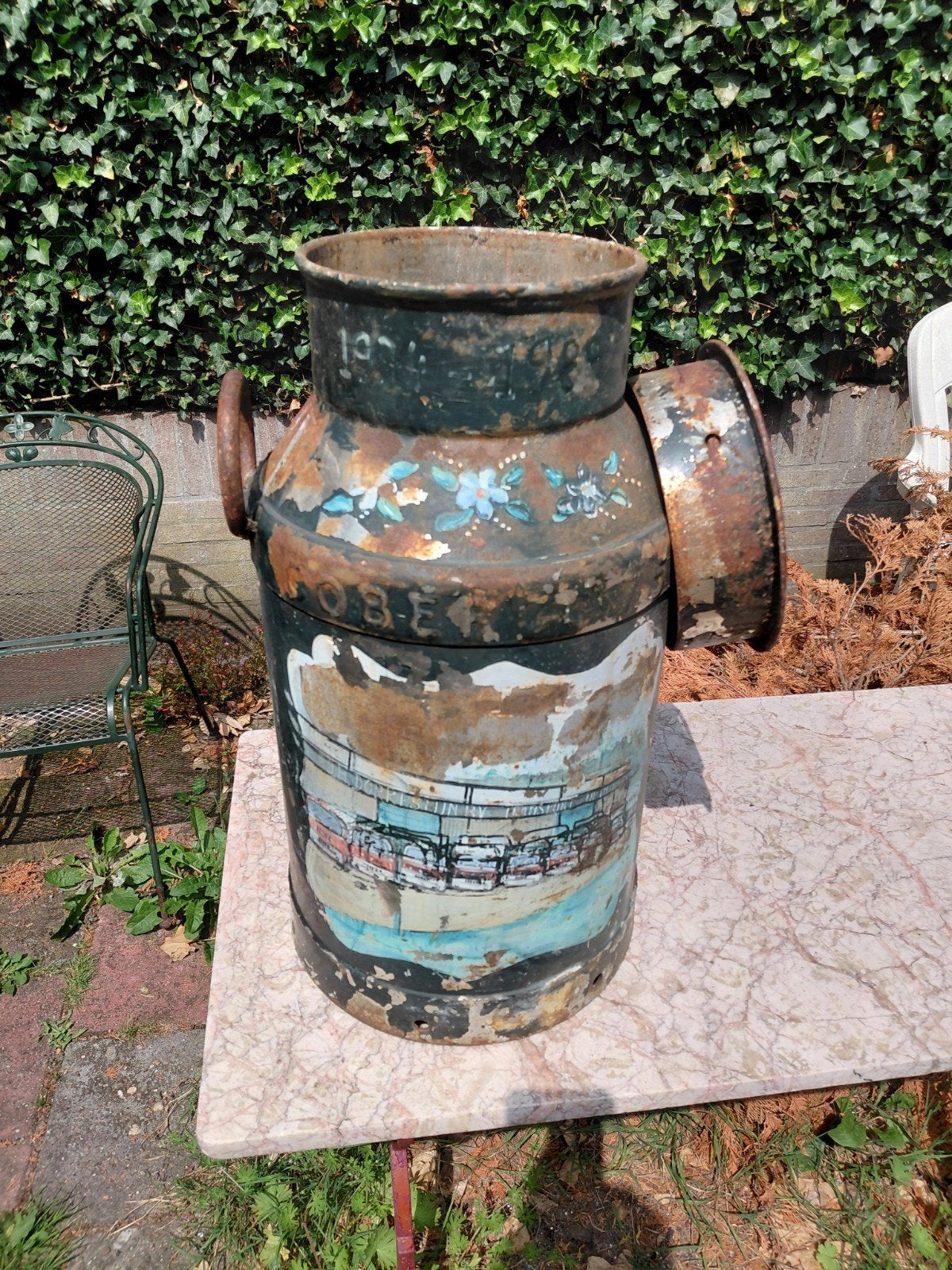 Antieke ijzeren melkbus, van dorrestein uit baarn, Antiek en Kunst, Ophalen of Verzenden