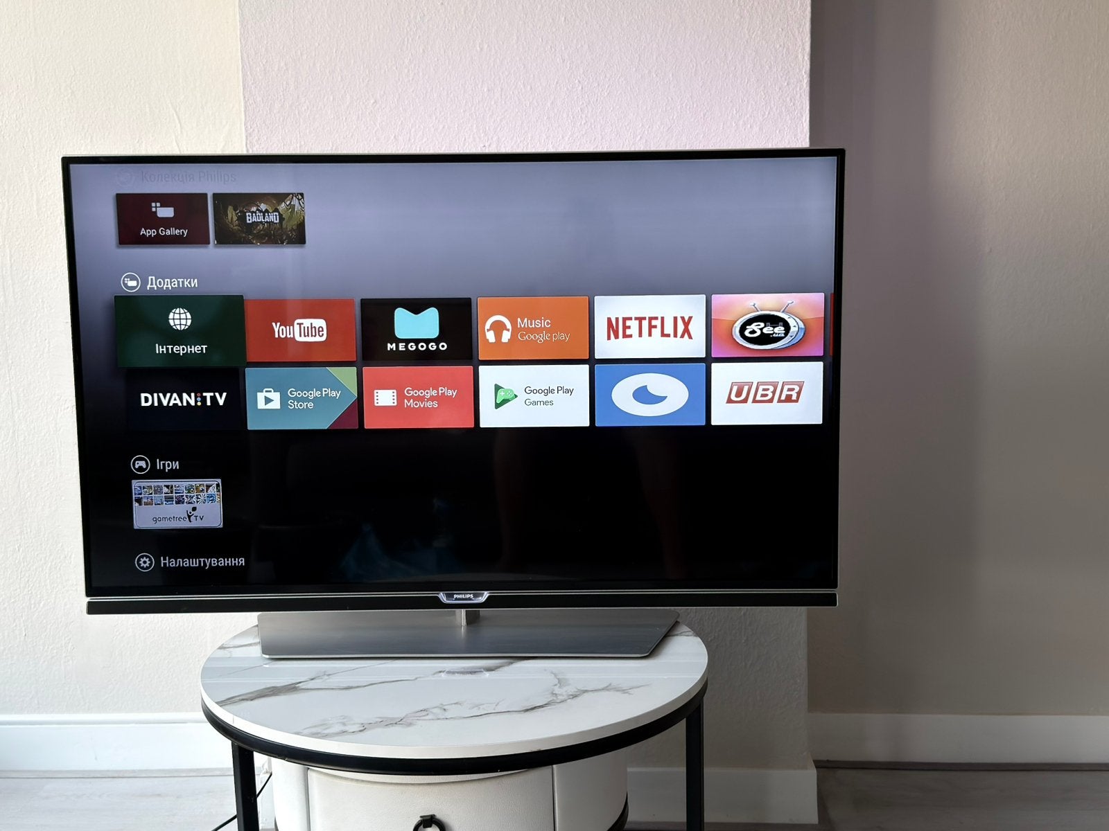 TV Philips Android 4к 3D UHD 3-zijdige LED TV-verlichting, Ophalen, Philips, 50 Hz, Zo goed als nieuw