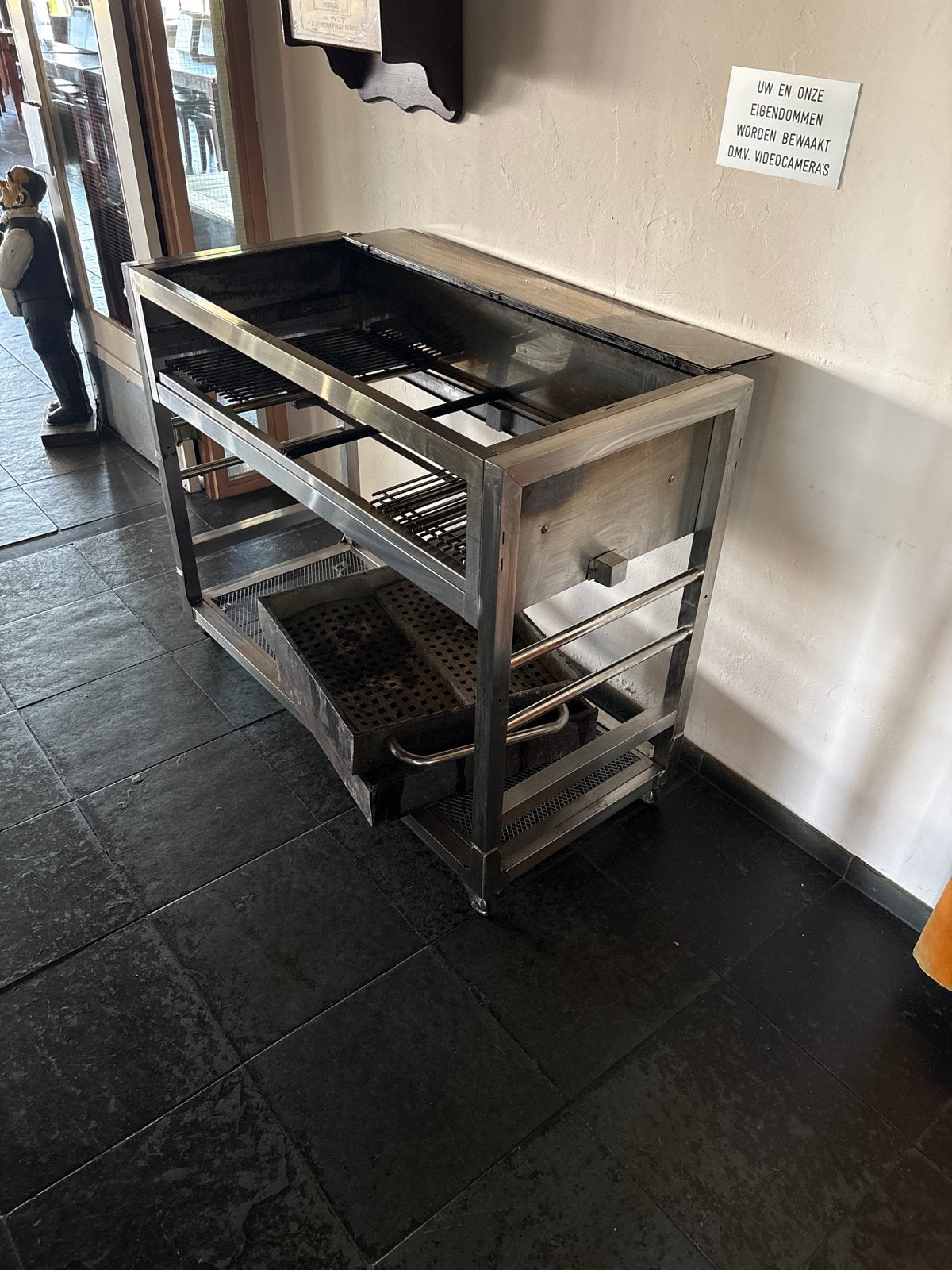 Professionele RVS BBQ Grill met Wielen, Tuin en Terras, Gasbarbecues, Ophalen, Gebruikt