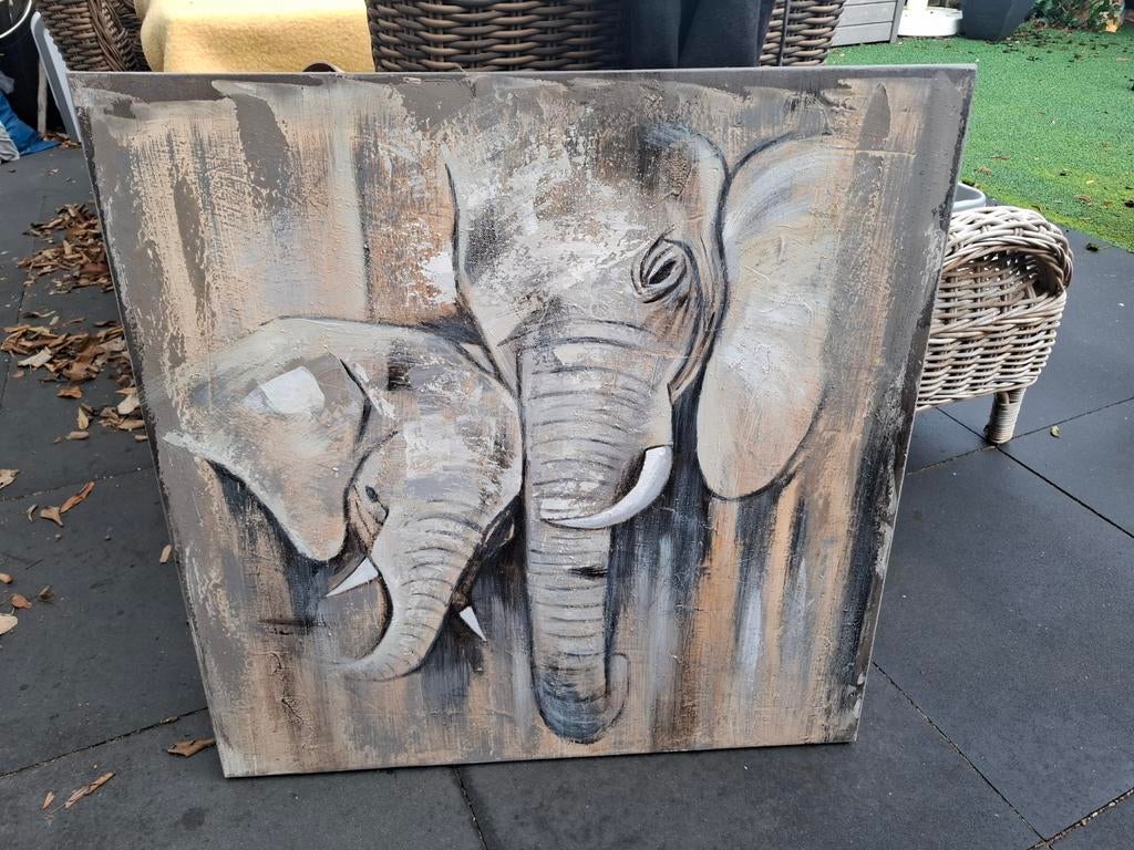 Mooi canvas schilderij 80x80, Huis en Inrichting, Woonaccessoires | Schilderijen, Tekeningen en Foto's, Ophalen, Zo goed als nieuw