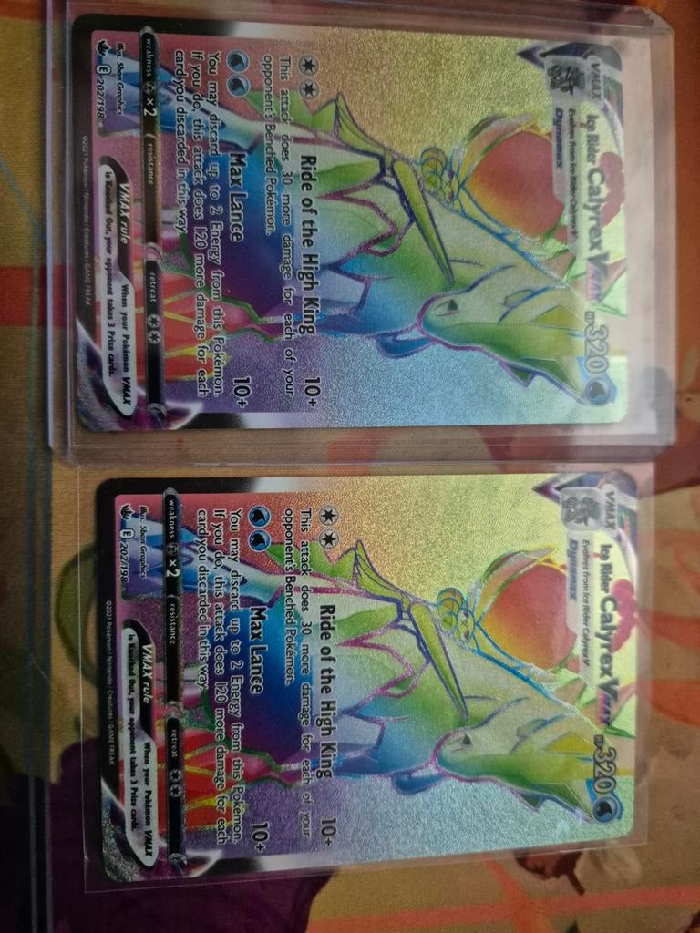 Calyrex VMAX Rainbow Rare Packfresh (per stuk), Ophalen of Verzenden, Nieuw, Losse kaart, Foil