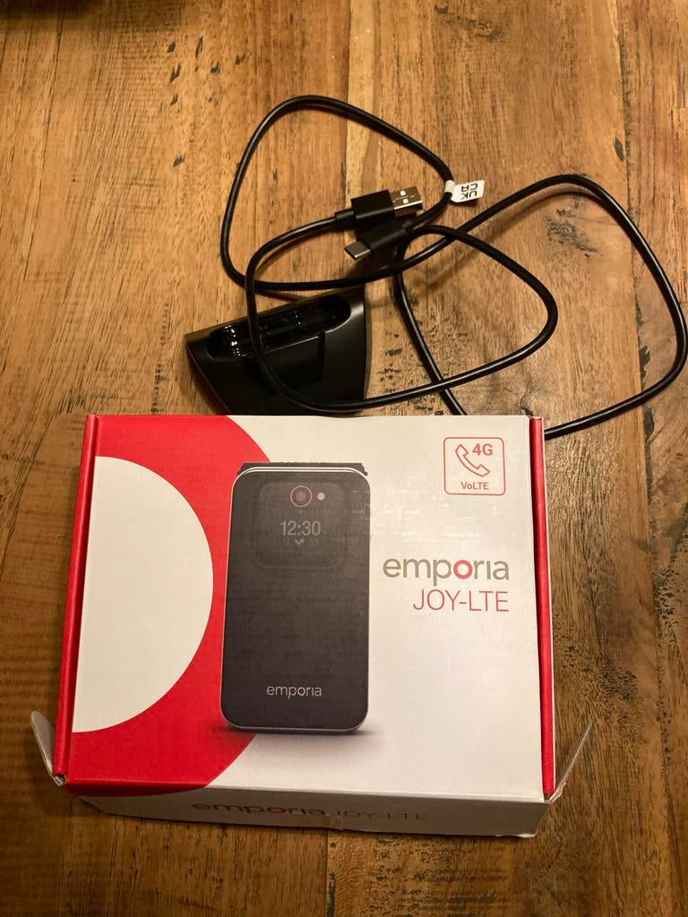Emporia joy 4G senioren klaptelefoon, zwart, Telecommunicatie, Mobiele telefoons | Overige merken, Nieuw, Inklapmodel, Ophalen of Verzenden
