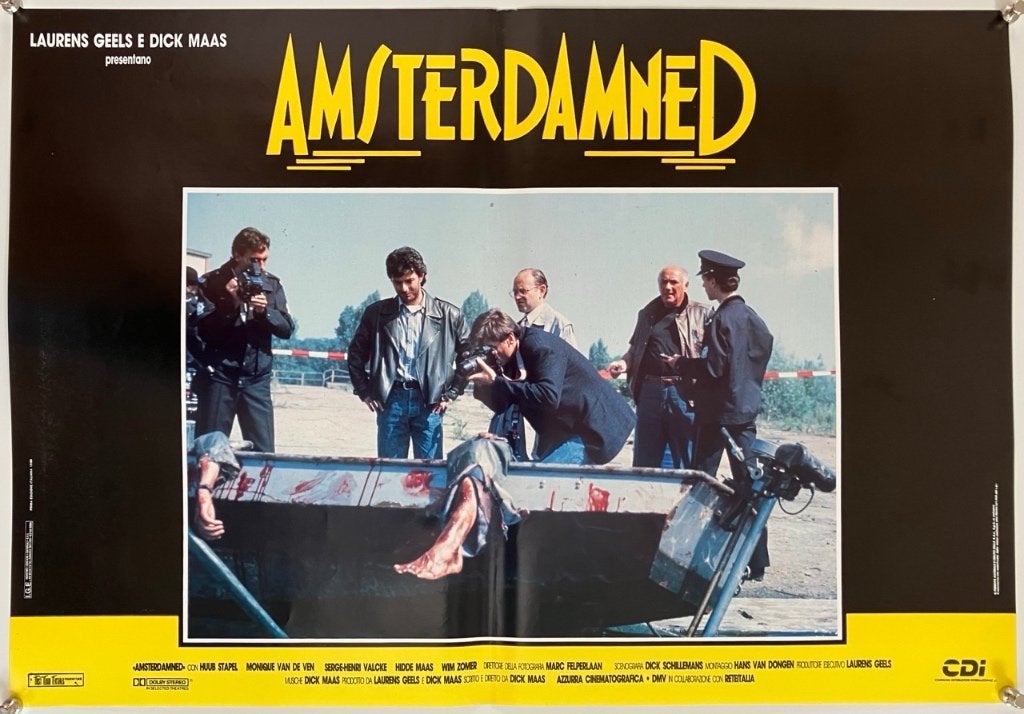 Amsterdamned (1988) - Originele filmposter (nr 1), Verzenden, Zo goed als nieuw, A1 t/m A3, Film en Tv