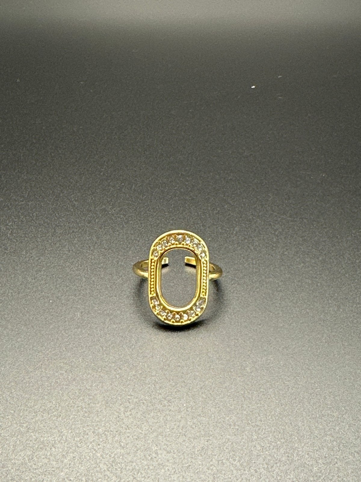 Gouden ring met strass, verstelbaar, Overige materialen, Nieuw, Ophalen of Verzenden, 17 tot 18