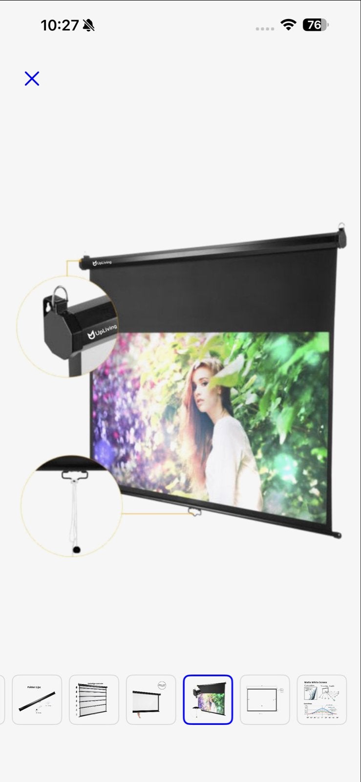 UpLiving Projectorscherm 100 inch 4:3 met Nortec LED Project, Ophalen, Gebruikt, LED, Overige resoluties