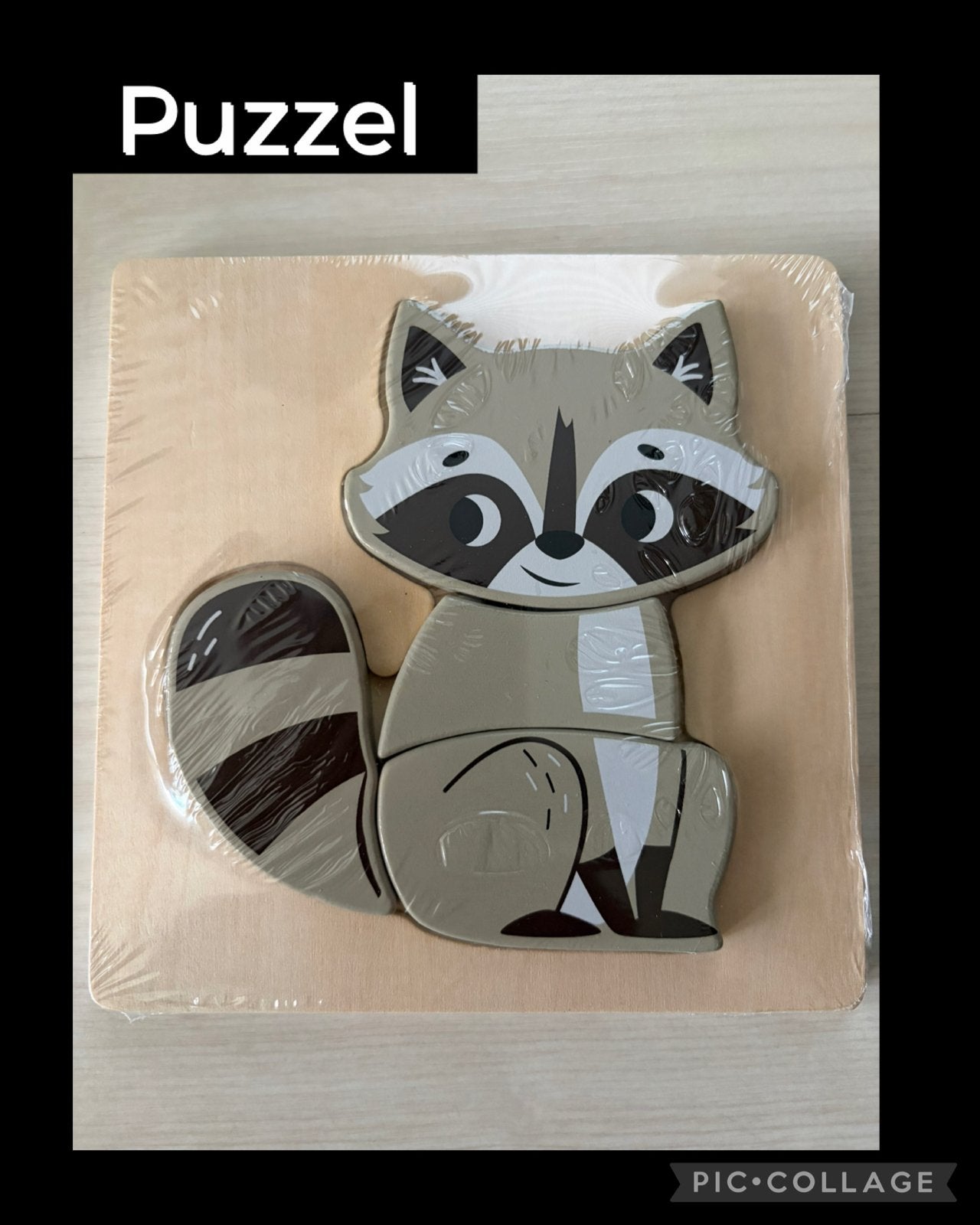 Nieuwe houten puzzel: Wasbeer of Zeepaardje, 2 tot 4 jaar, Nieuw, Ophalen of Verzenden, Van hout