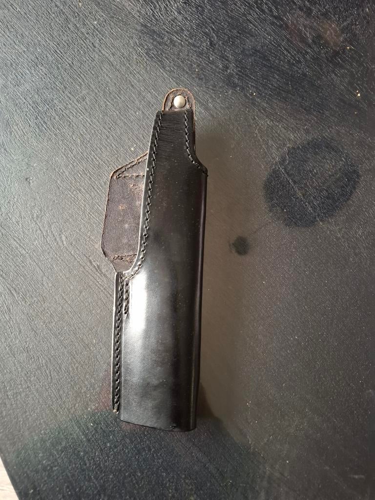 Zwarte leren holster voor pistool/revolver, Ophalen of Verzenden, Gebruikt