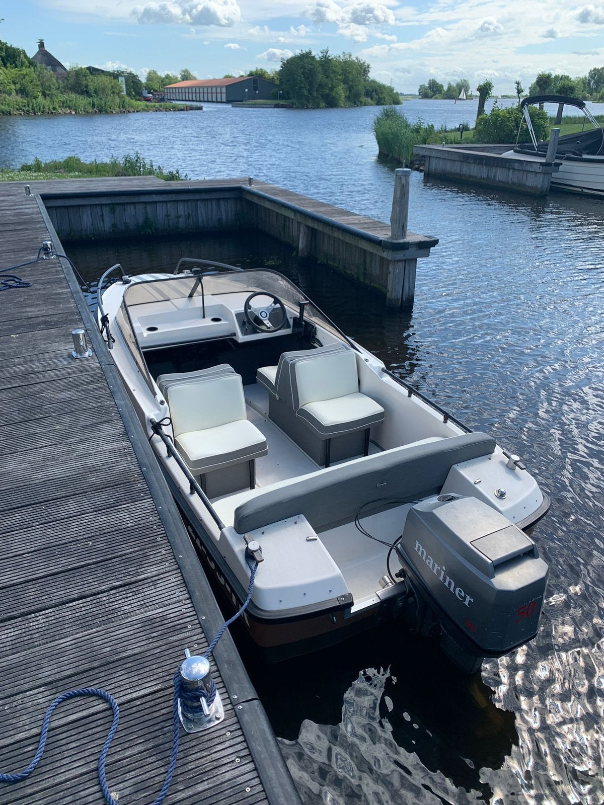 Rio 450 Top speedboot met Mariner 50 pk 2-takt en trailer, Ophalen, Overige merken, Gebruikt, Minder dan 70 pk