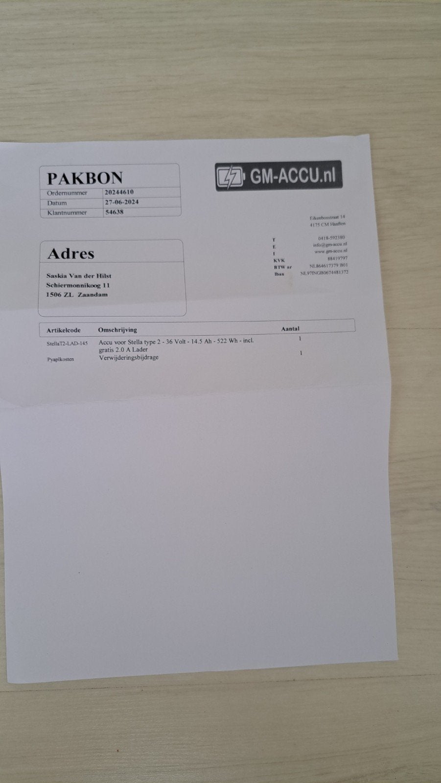 Mooie en betrouwbare accu, nog geen 2 jaar oud!, Ophalen