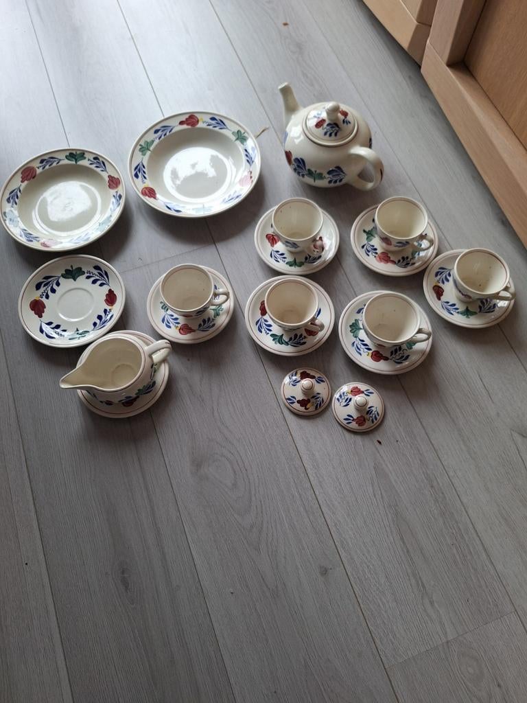 Boerenbont servies, Huis en Inrichting, Keuken | Servies, Gebruikt, Overige typen, Ophalen of Verzenden, Aardewerk