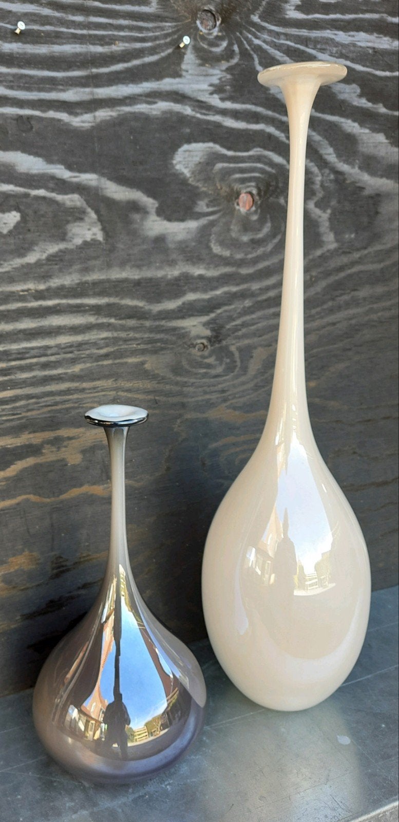 Aparte design vazen glas,lees de beschrijving, Ophalen of Verzenden, Zo goed als nieuw, Grijs, Glas