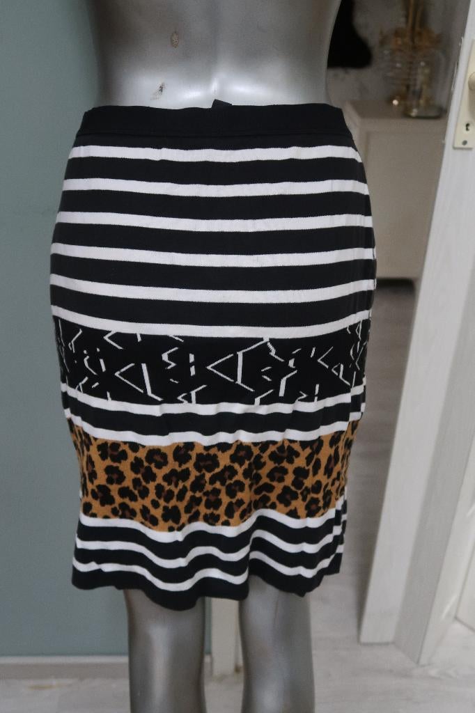 Marccain mooie rok zwart wit bruin S, Kleding | Dames, Rokken, Overige kleuren, Ophalen of Verzenden, Zo goed als nieuw, Maat 36 (S)