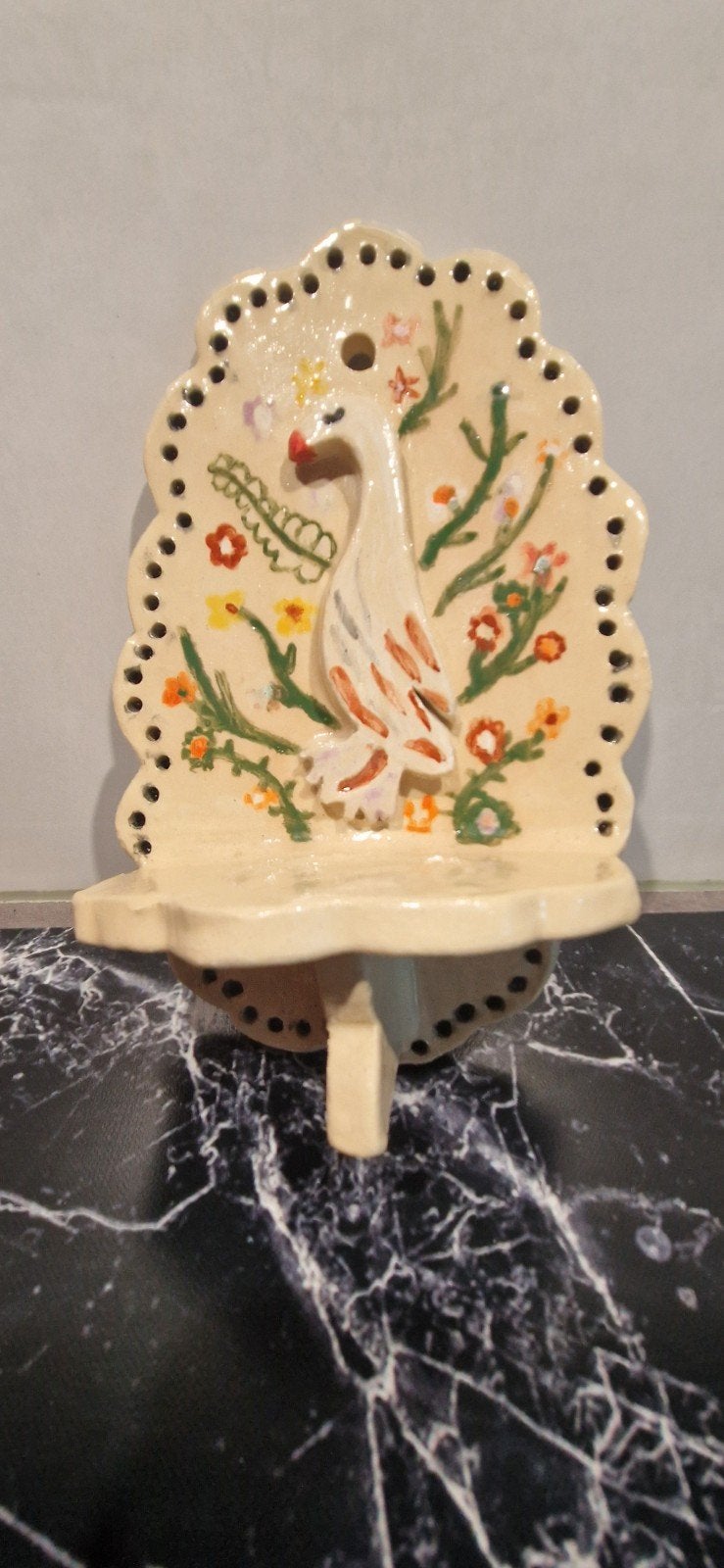 Vintage keramische wandplank met gans decoratie, Antiek en Kunst, Ophalen of Verzenden