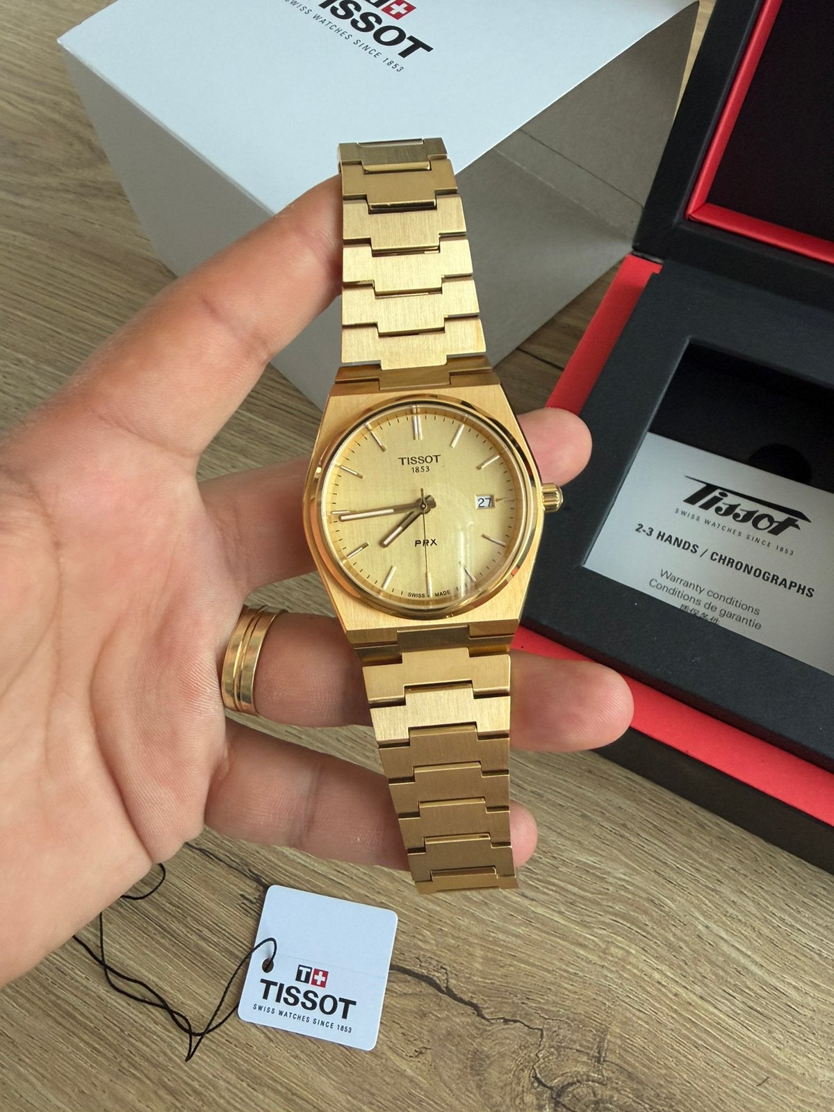 Tissot Prx Heren Horloge - ZGAN - Goud - 40mm - Quartz, Overige merken, Staal, Staal, Polshorloge