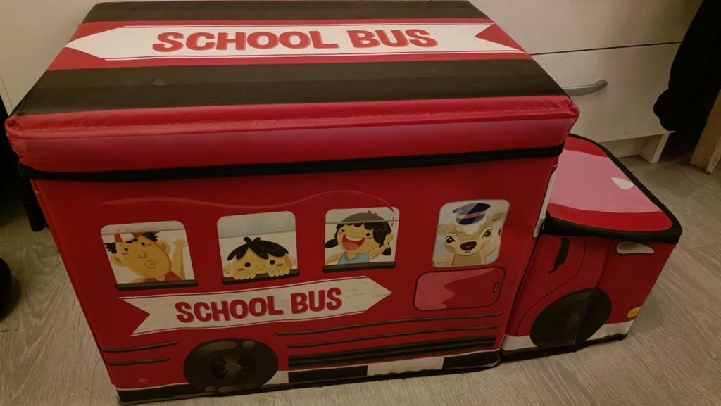 Opbergbak Schoolbus in topstaat, ook bruikbaar als krukje!, Ophalen, Gebruikt, Jongen of Meisje