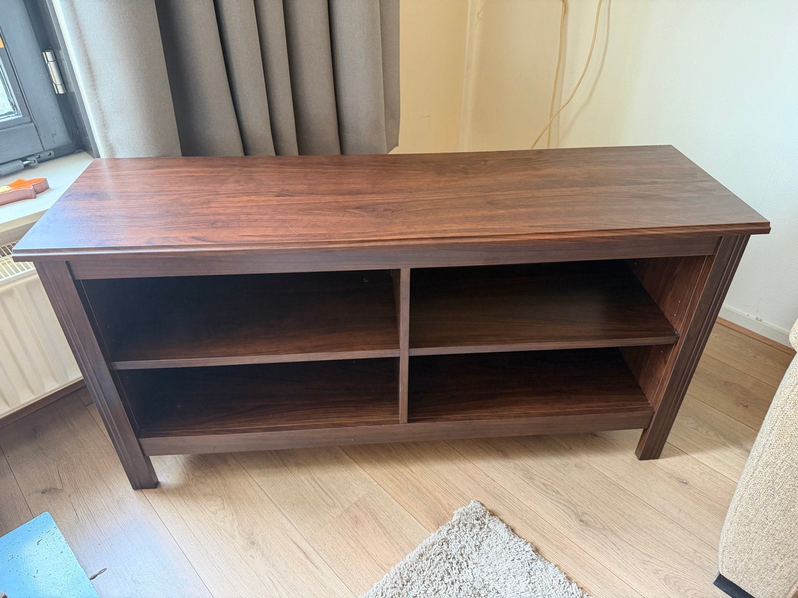 Ikea Brusali Donkerbruin TV-meubel met opbergruimte, Ophalen, Gebruikt, 100 tot 150 cm, Minder dan 100 cm