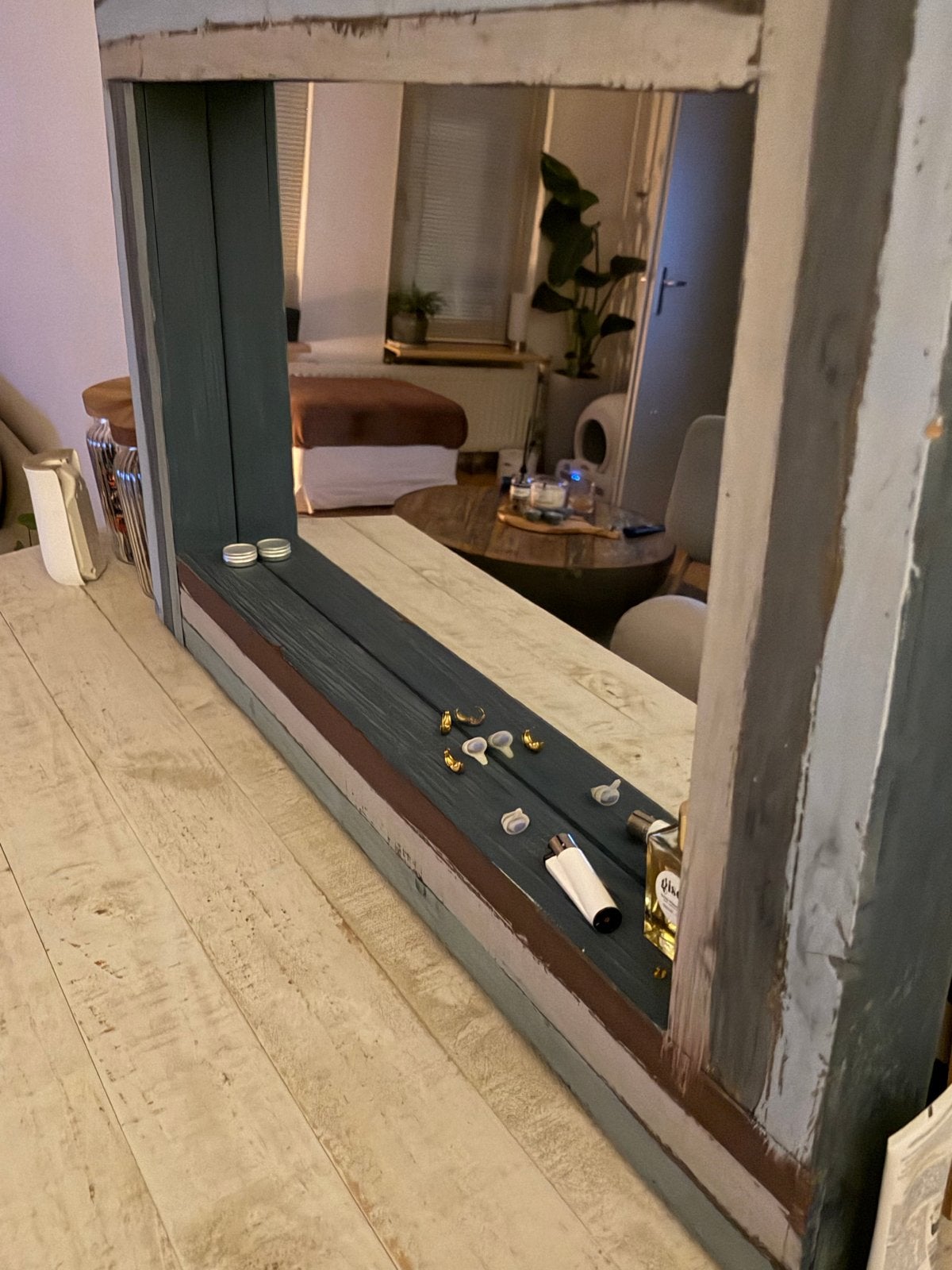 Dressoirkast en grote spiegel, Huis en Inrichting, Ophalen of Verzenden, Gebruikt, Rechthoekig, 125 cm of meer