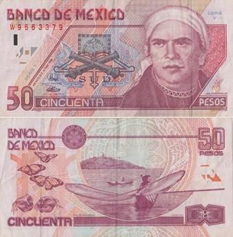 MEXICO 1996 50 new pesos #107b VF, Verzenden, Noord-Amerika, Los biljet