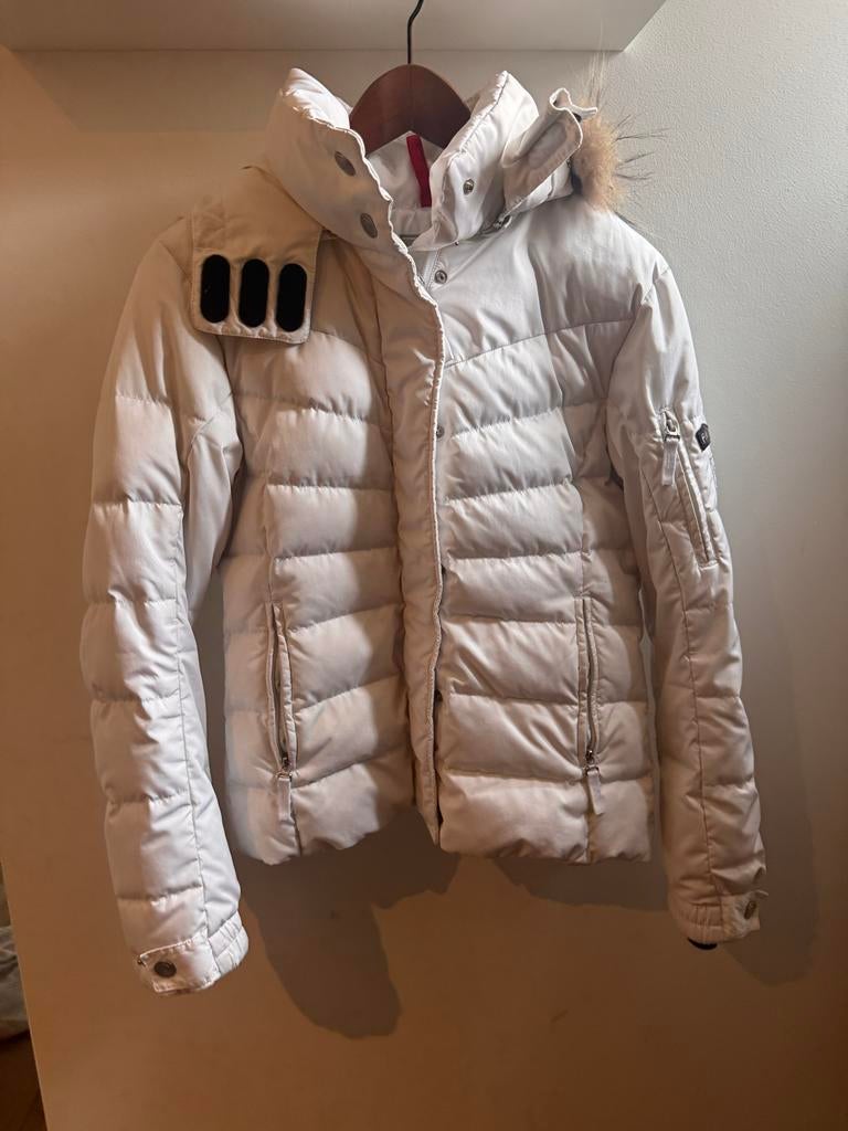 Witte Bogner Fire+Ice Ski Jas met Bontkraag, Kleding | Dames, Wintersportkleding, Ophalen of Verzenden, Zo goed als nieuw, Maat 36 (S)
