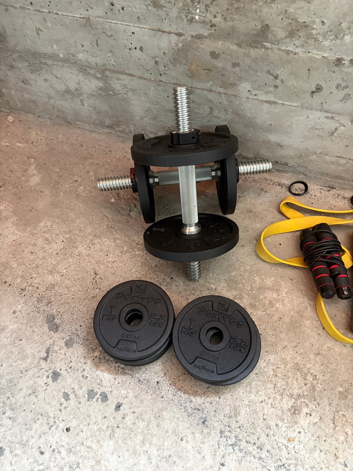 Dumbells + kettelbell, Sport en Fitness, Ophalen, Zo goed als nieuw, Dumbbell