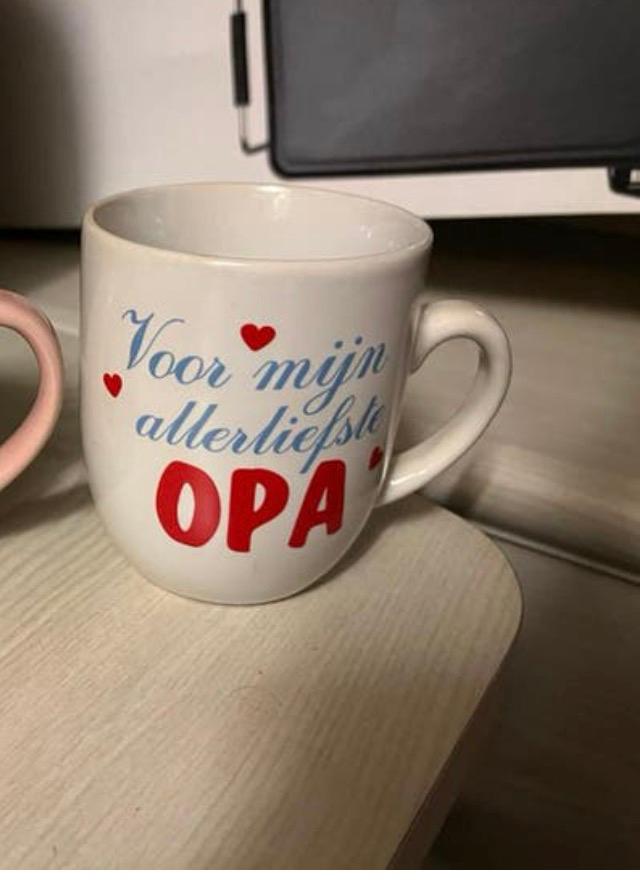Prenatal mok “allerliefste opa “ wit, Ophalen of Verzenden, Zo goed als nieuw, Overige stijlen, Kop(pen) en/of Schotel(s)
