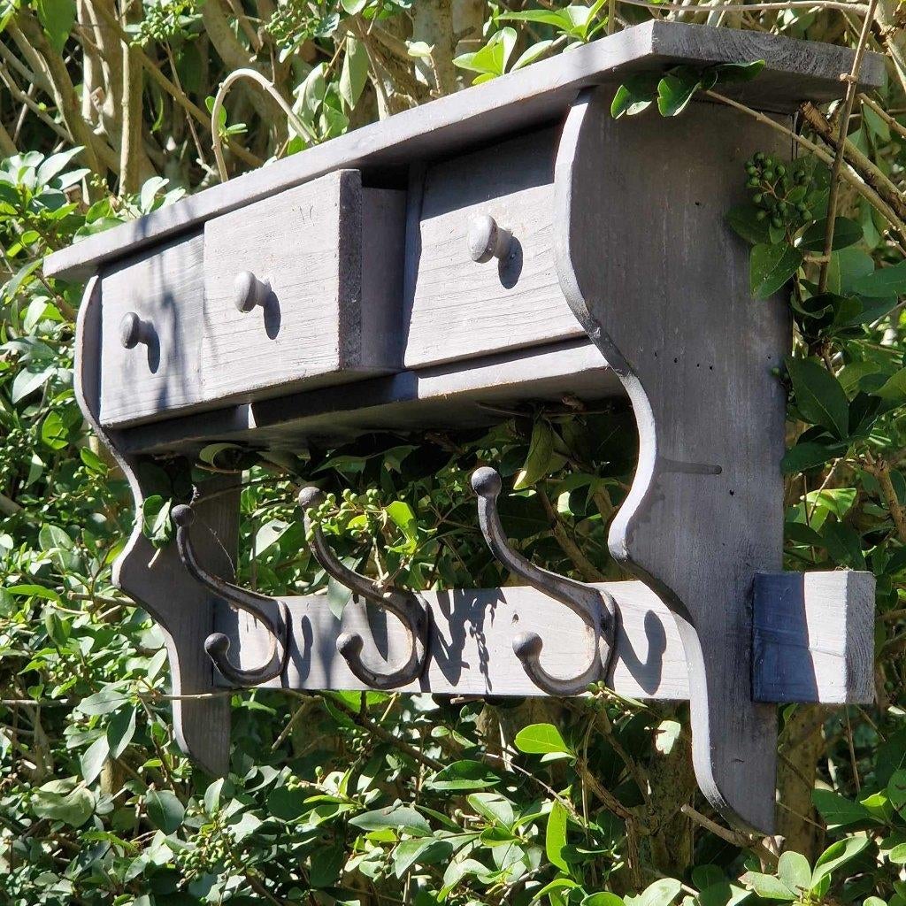 Prachtige regaal met lades (grijze kleur) (brocante), Ophalen of Verzenden