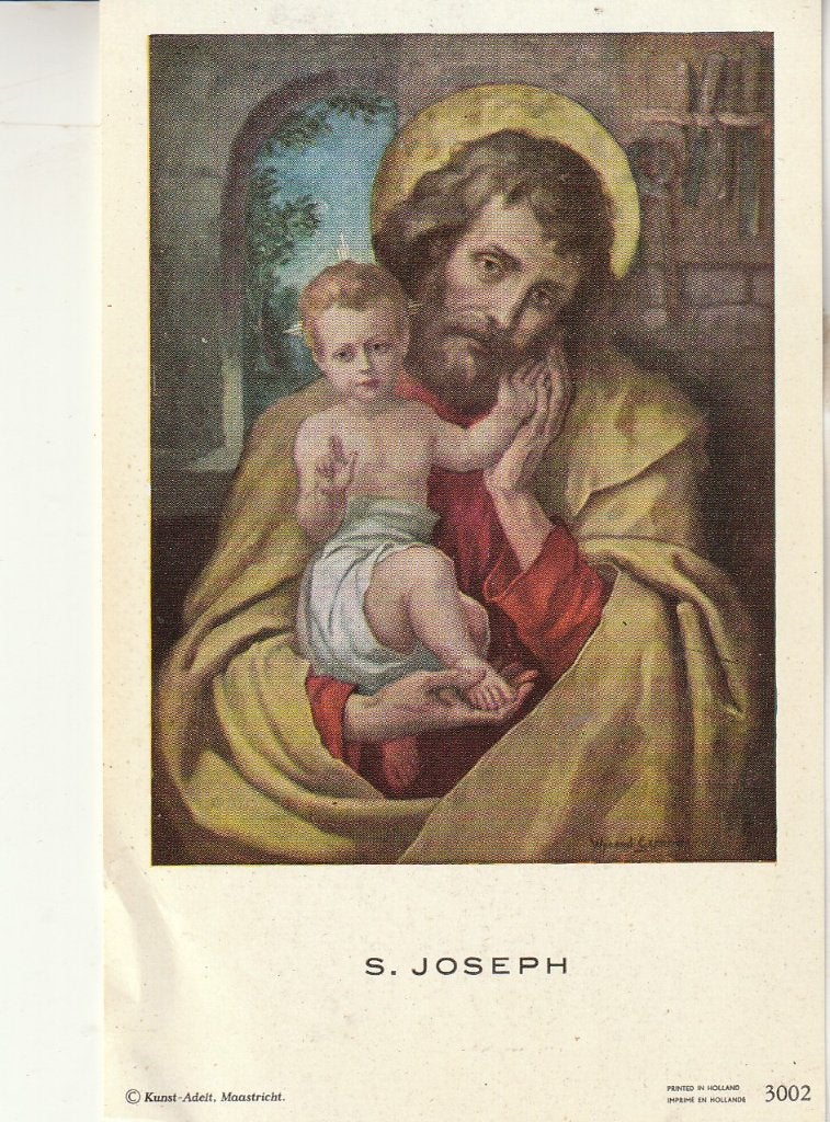 Vintage Heilige Jozef en Jezus Prent - Kunst-Adelt, Ophalen of Verzenden, Gebruikt, Kaart of Prent, Christendom | Katholiek
