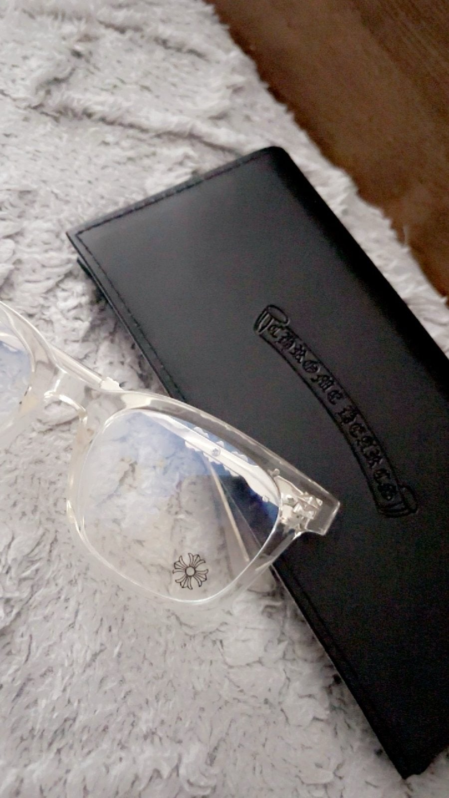 Stijlvolle Chrome Hearts bril met etui, Overige merken, Wit, Ophalen of Verzenden, Zo goed als nieuw