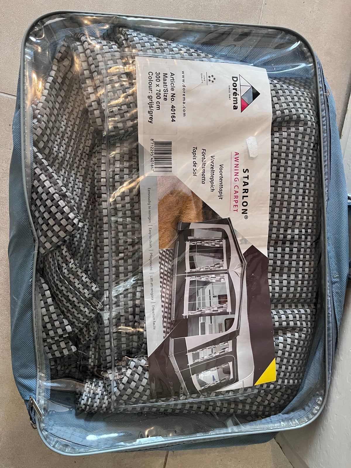 Dorema Starlon Voortenttapijt 300x700 cm Grijs/Grey, Ophalen of Verzenden, Zo goed als nieuw