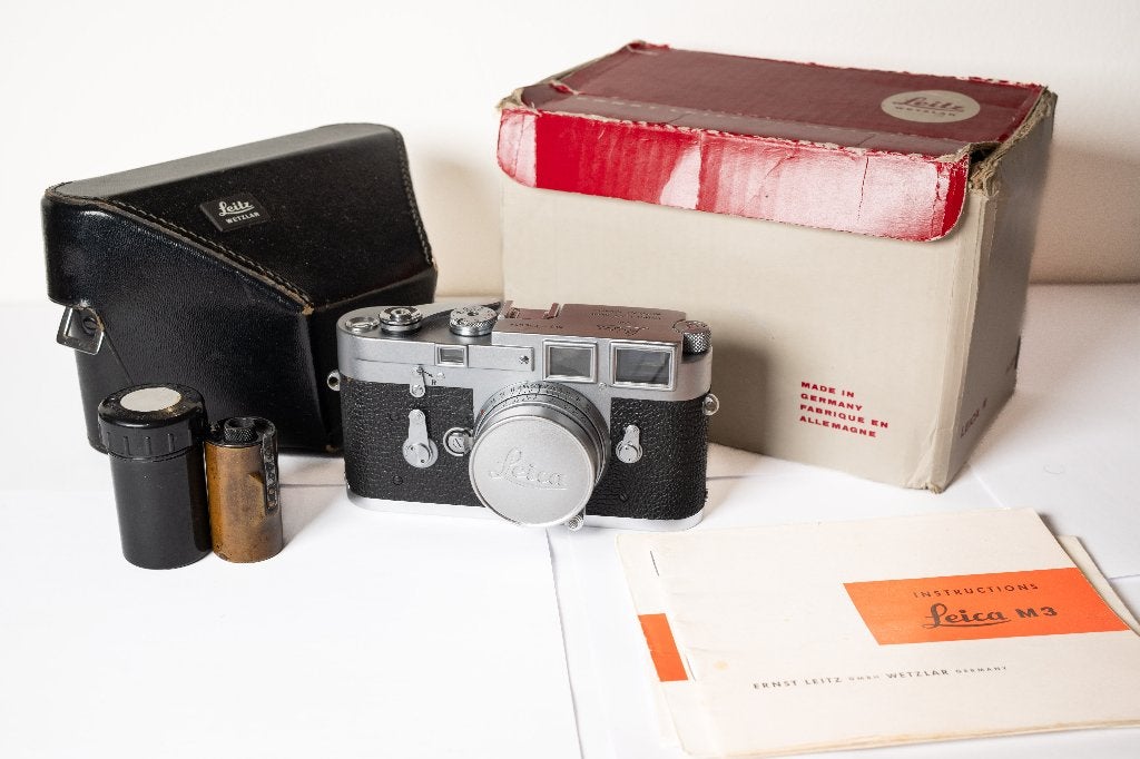 Leica M3 chrome 1954 first-batch. Full CLA overhault, Audio, Tv en Foto, Fotocamera's Analoog, Ophalen of Verzenden, Refurbished