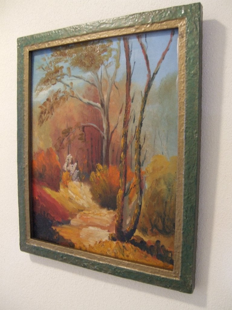 Van kunstschilder P.J.Lucas, Herfst, op paneel, 1965 zie adv, Paneel, Nederlandse school, Ophalen of Verzenden, Gedateerd