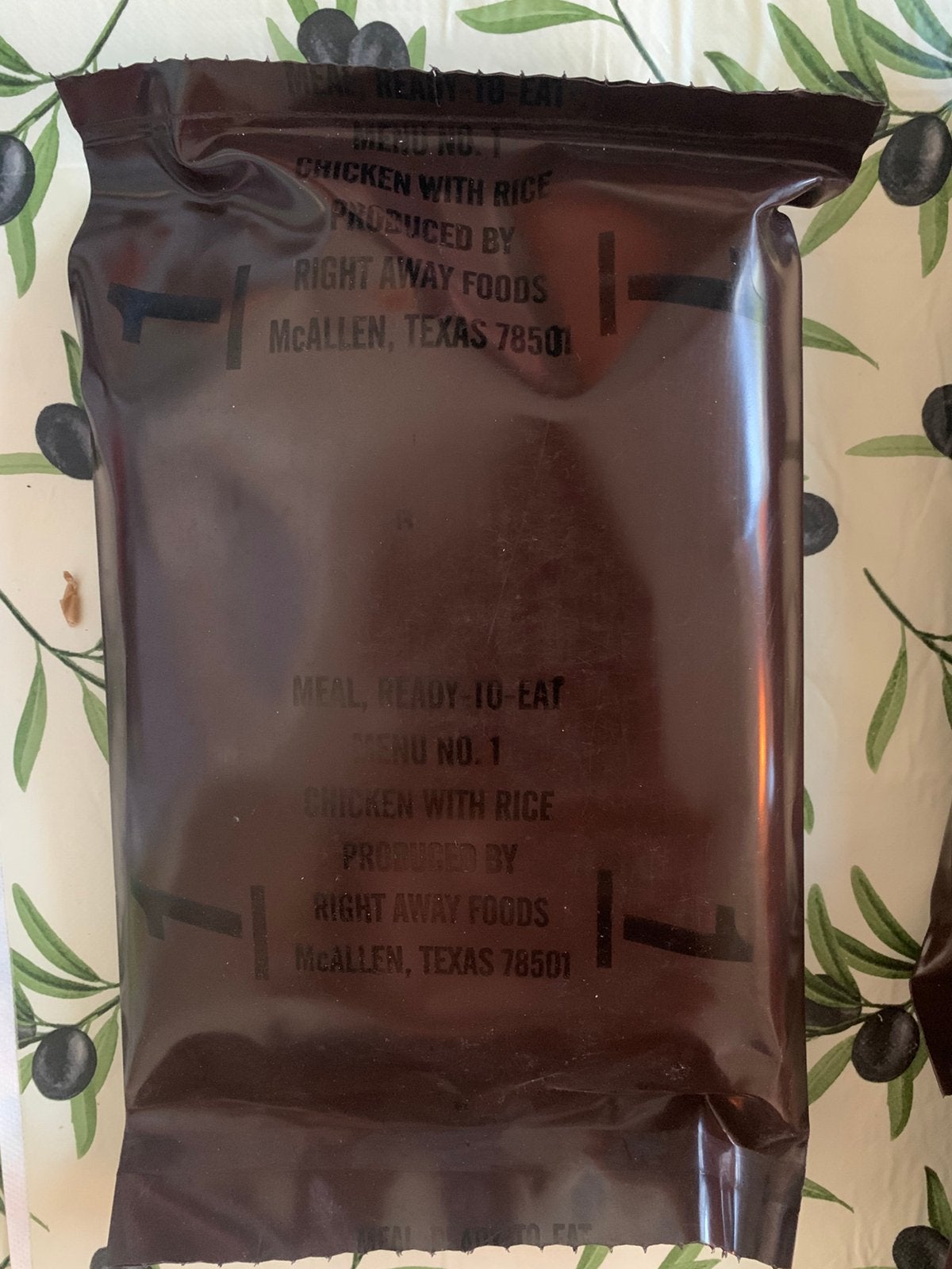 US MRE 90s Menu 1, Verzamelen, Ophalen of Verzenden, Landmacht, Amerika