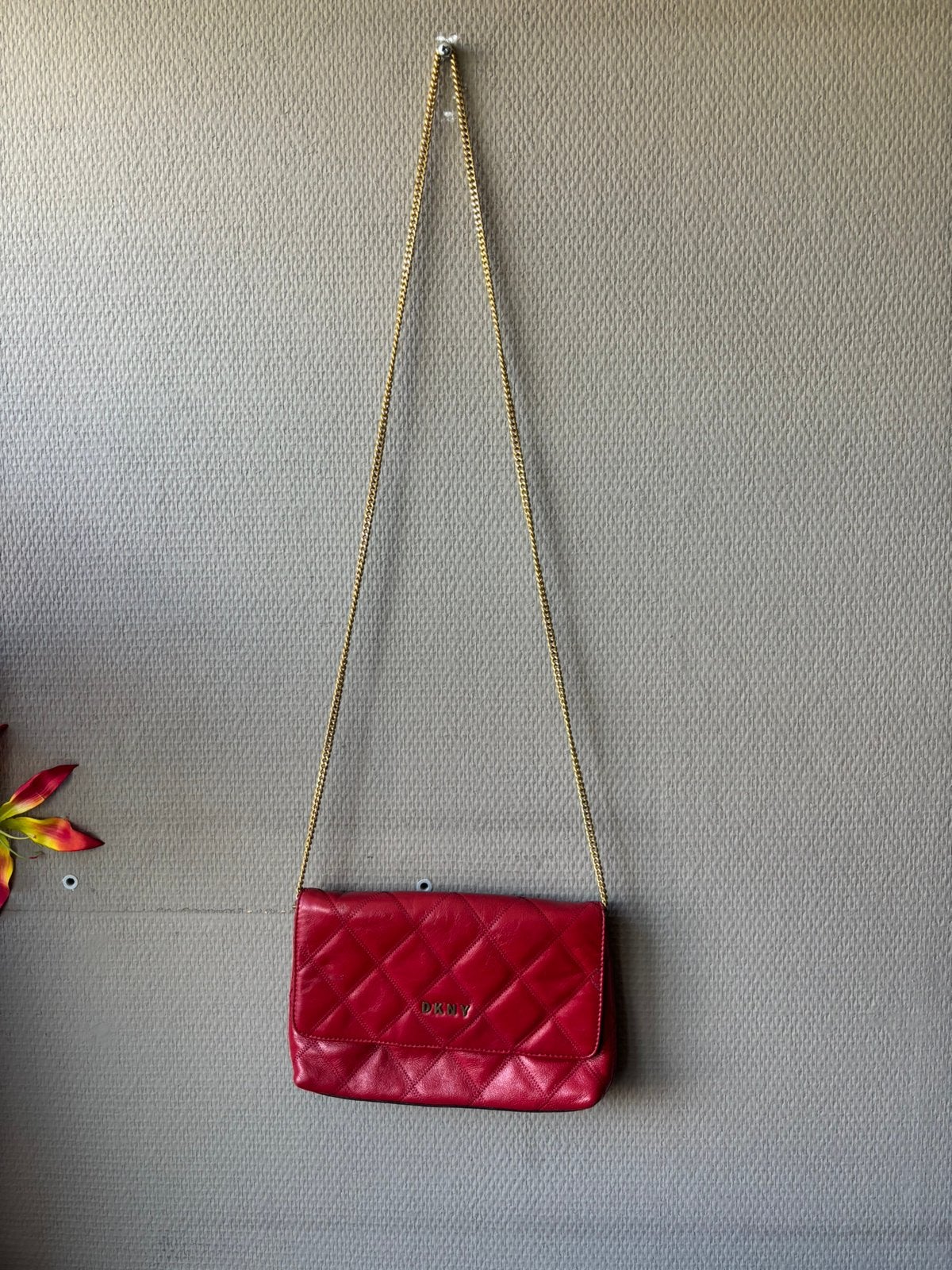 Schoudertas DKNY, Ophalen of Verzenden, Zo goed als nieuw, Rood