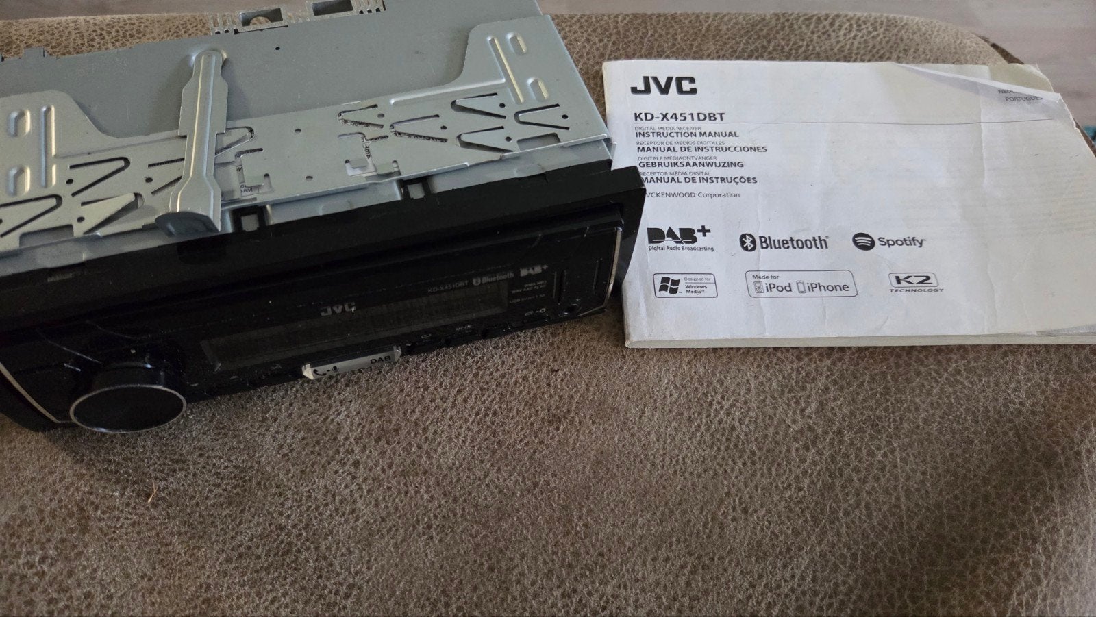 JVC KD-X451DBT 1-DIN Autoradio met Bluetooth en DAB+, Ophalen of Verzenden, Gebruikt