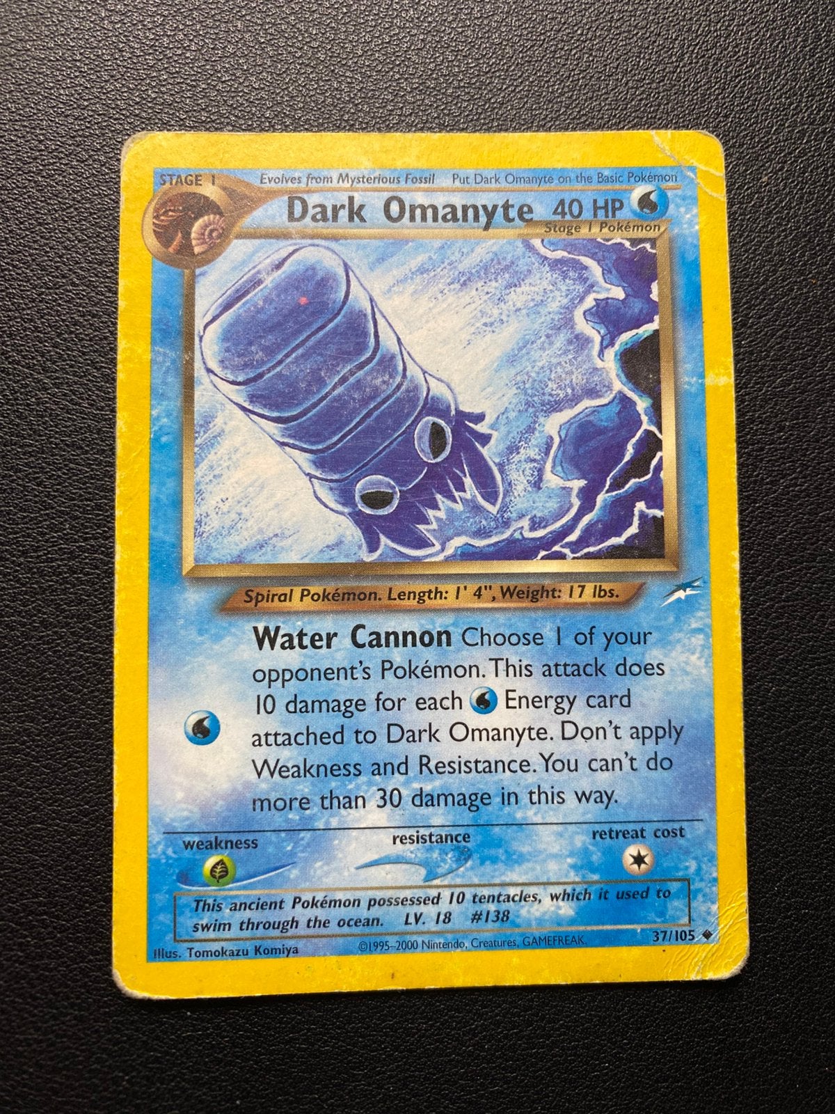 Dark Omanyte - Neo Destiny - 37/105 - Pokemon kaart, Ophalen of Verzenden, Zo goed als nieuw