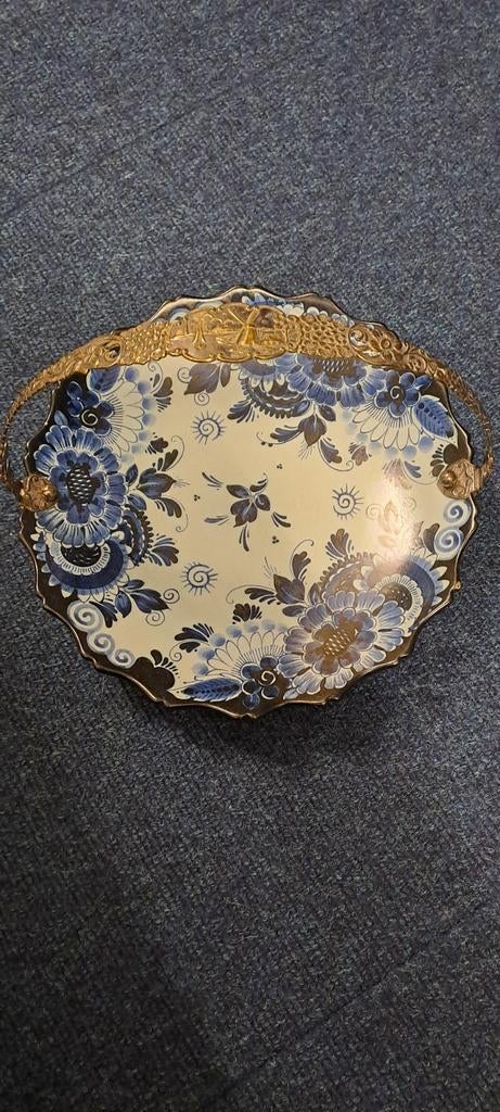 Prachtige Delfts blauwe schaal met handvat, Ophalen of Verzenden