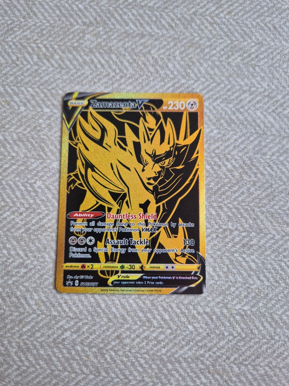 Zamazenta V SWSH077 Gold Secret Rare Pokémon Kaart, Hobby en Vrije tijd, Verzamelkaartspellen | Pokémon, Ophalen of Verzenden