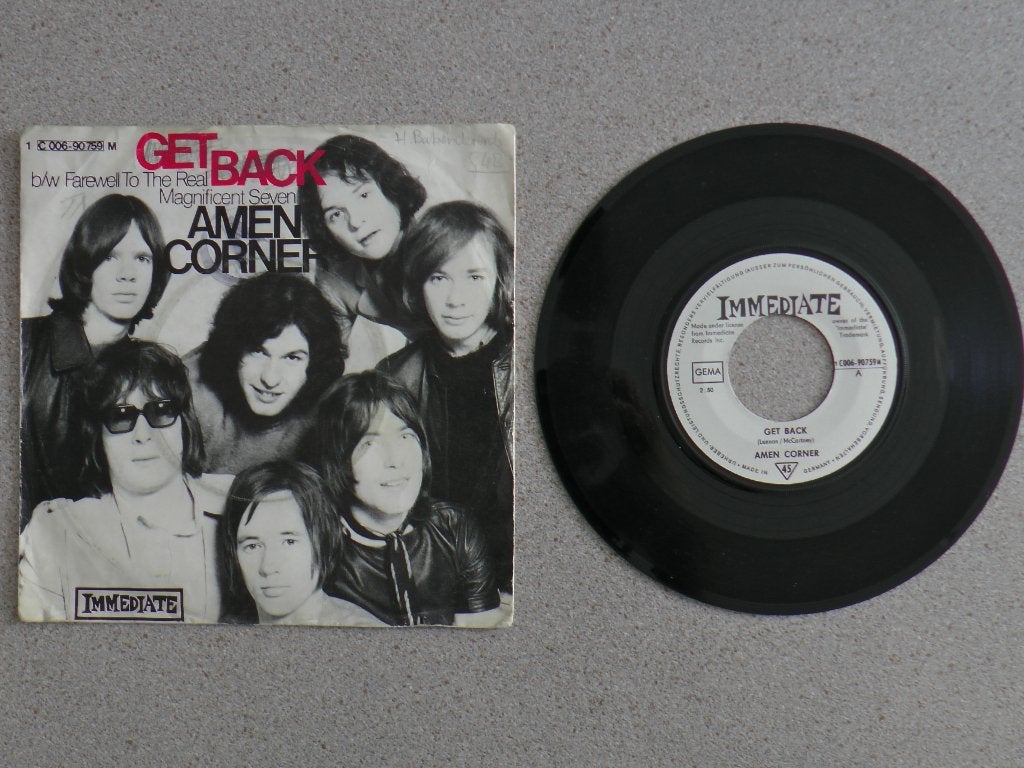 Amen Corner - Get Back VINYL SINGLE, Cd's en Dvd's, Vinyl Singles, Gebruikt, 7 inch, Pop, Fotohoes